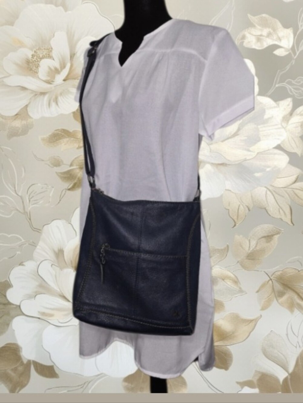 The Sak Classic Black Leather Crossbody Bag